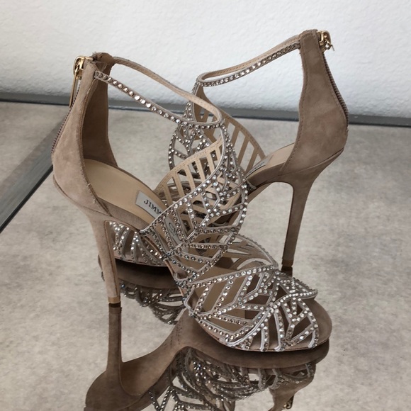 JIMMY CHOO Crystal 110MM Wedding Sandals Sz 34 - Picture 2 of 9